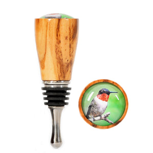 Ruby-Throat Hummingbird with Olive Wood