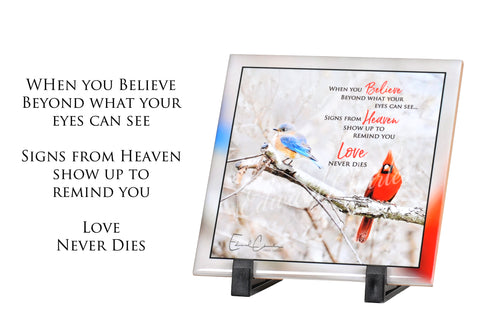Bluebird and Cardinal