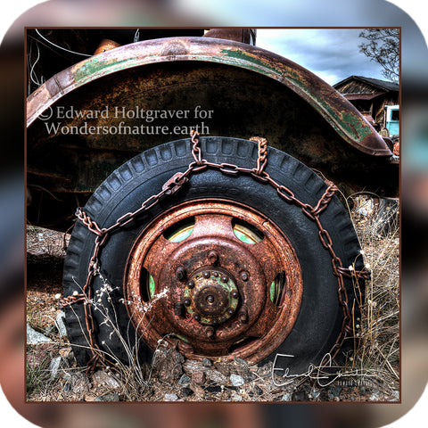 Rust - Chained Truck Tire